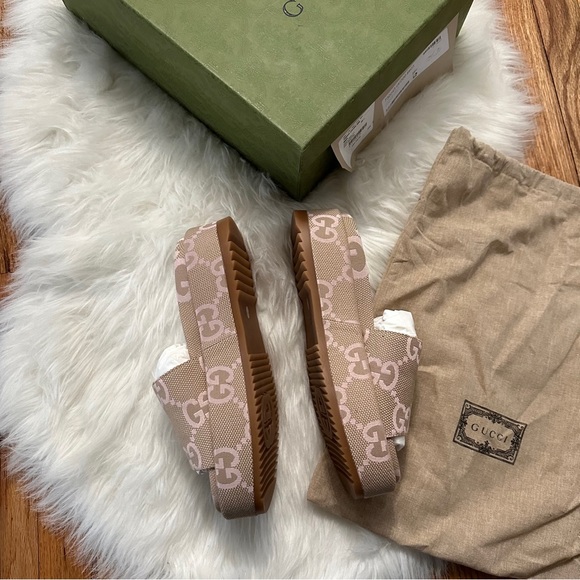 Gucci Pastel GG Logo Platform Sandals - Picture 4 of 5